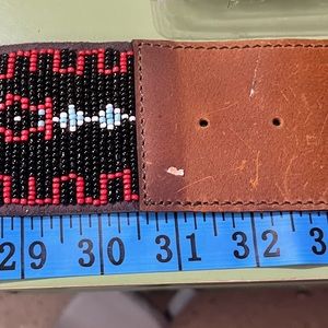 Native American Iroquois leather belt